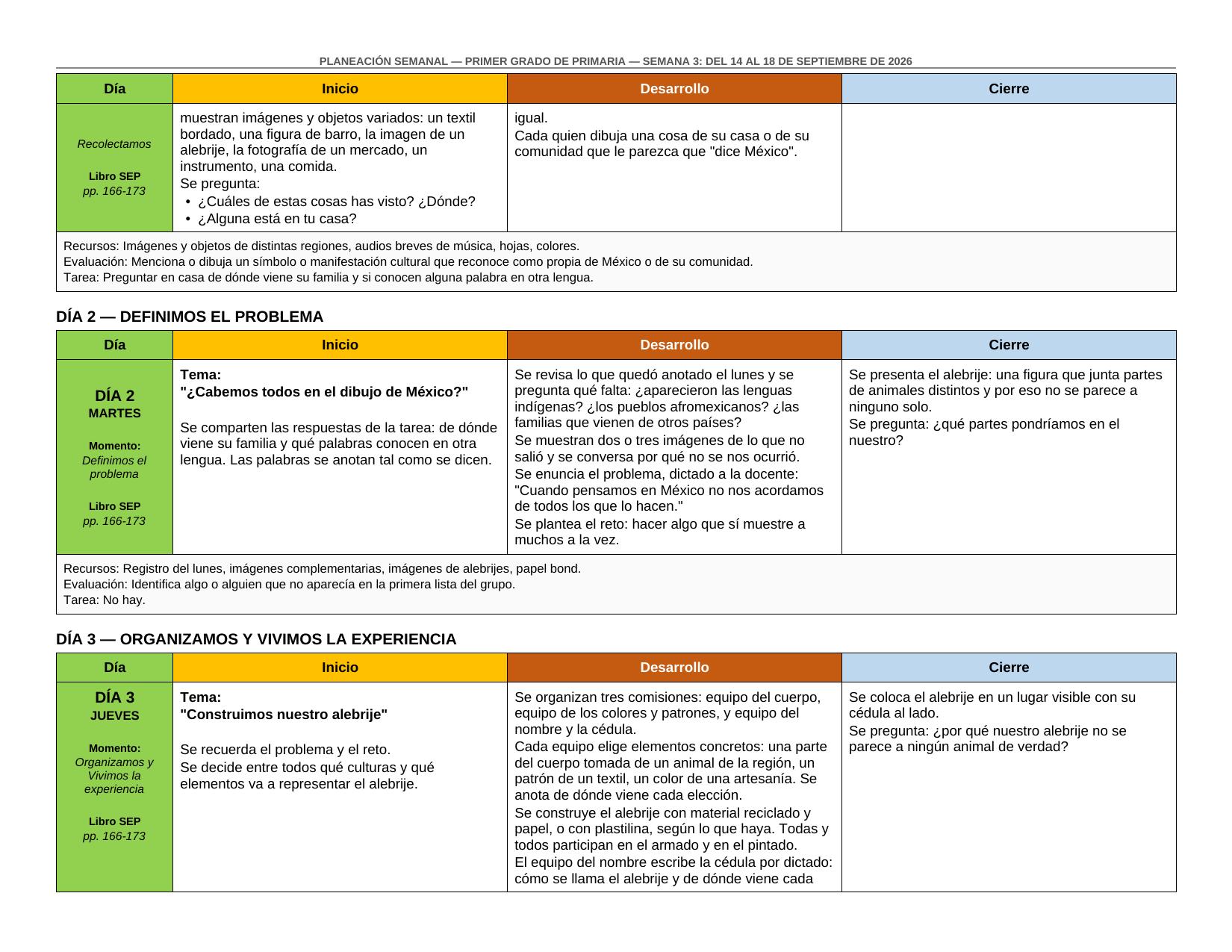 Planeación Primer Trimestre para 1° de Primaria | Nuevo Modelo Educativo | Ciclo Escolar 2026 - 2027 - Imagen 5