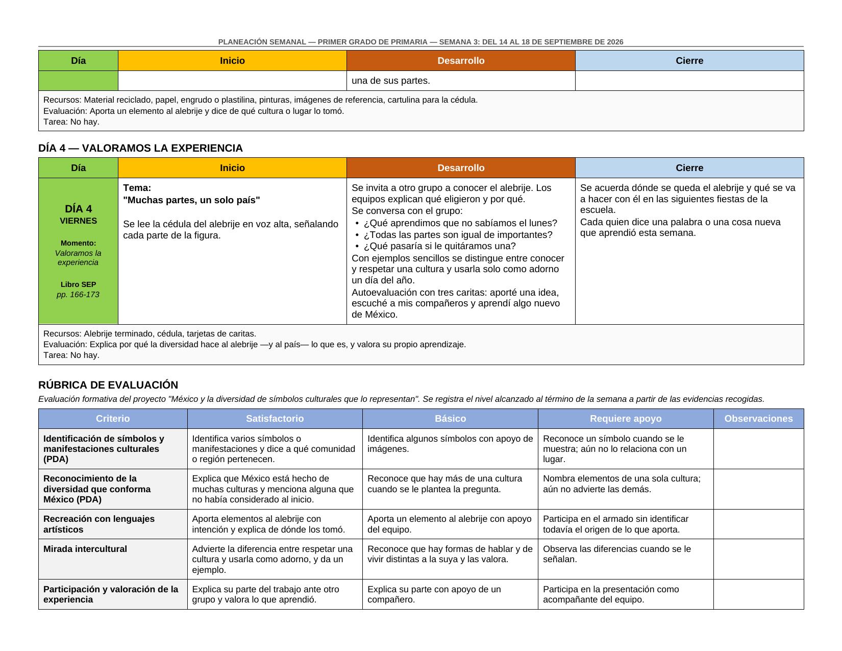 Planeación Primer Trimestre para 1° de Primaria | Nuevo Modelo Educativo | Ciclo Escolar 2026 - 2027 - Imagen 6