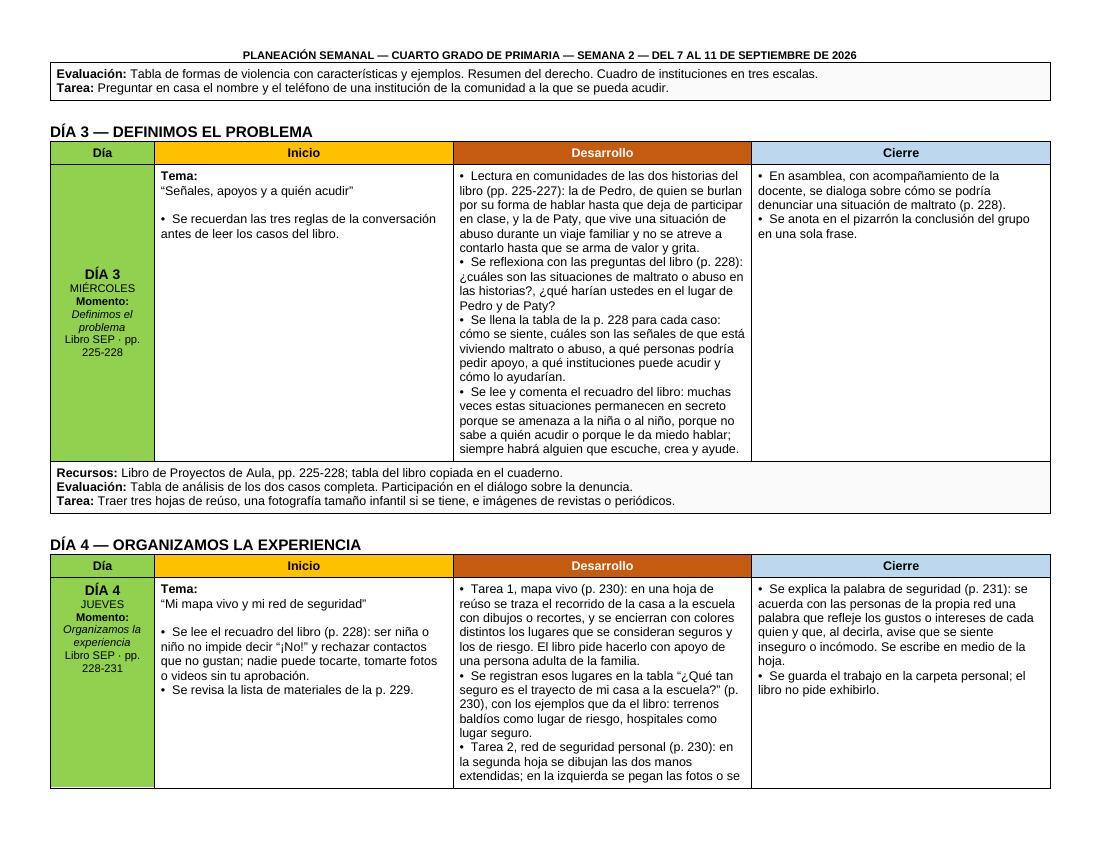 Planeación Primer Trimestre para 4° de Primaria | Nuevo Modelo Educativo | Ciclo Escolar 2026 - 2027 - Imagen 6