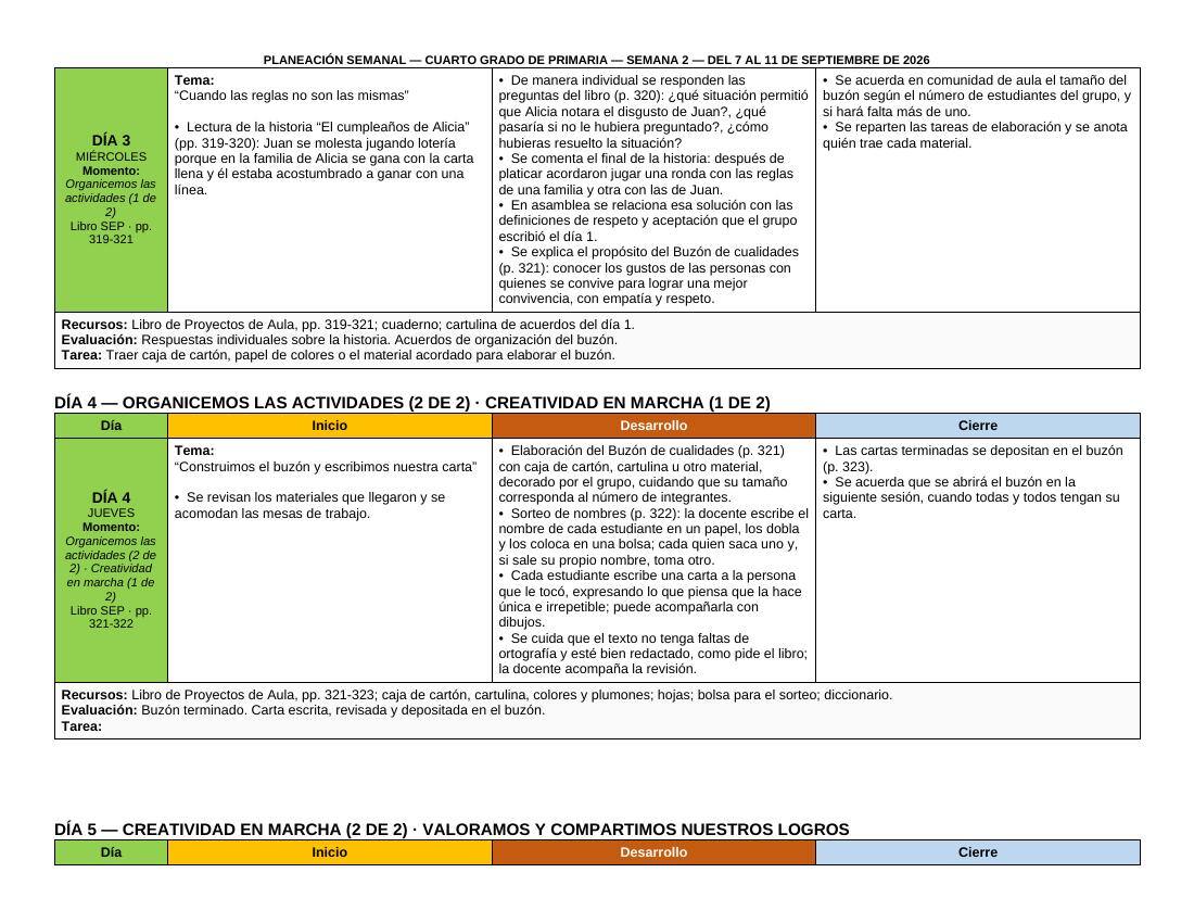 Planeación Primer Trimestre para 4° de Primaria | Nuevo Modelo Educativo | Ciclo Escolar 2026 - 2027 - Imagen 11