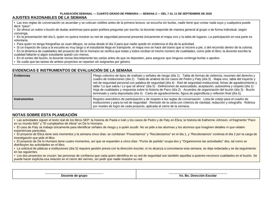 Planeación Primer Trimestre para 4° de Primaria | Nuevo Modelo Educativo | Ciclo Escolar 2026 - 2027 - Imagen 13