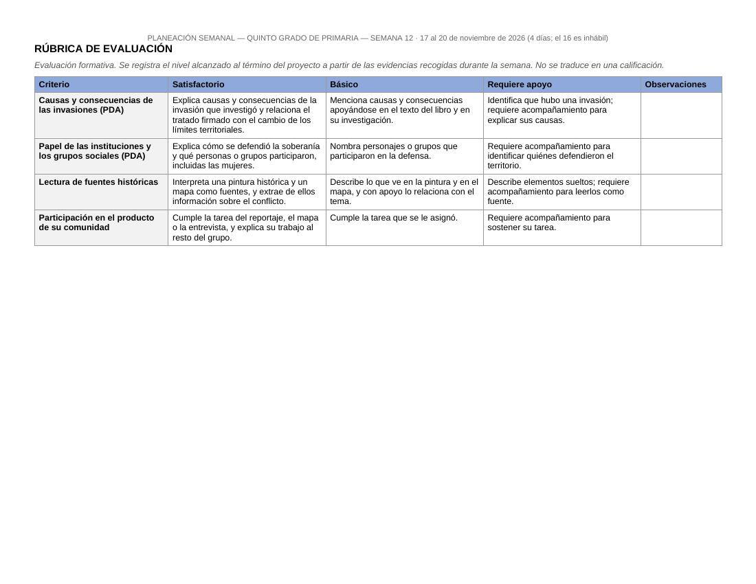 Planeación Primer Trimestre para 5° de Primaria | Nuevo Modelo Educativo | Ciclo Escolar 2026 - 2027 - Imagen 8