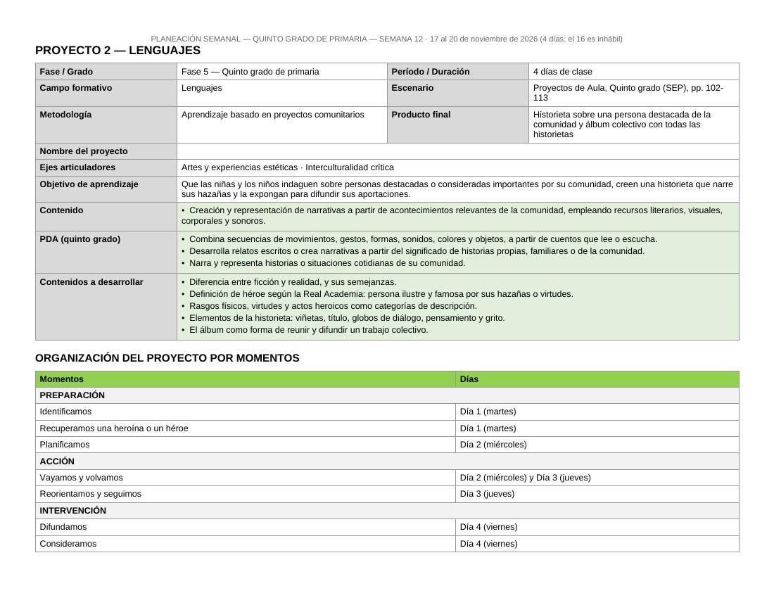 Planeación Primer Trimestre para 5° de Primaria | Nuevo Modelo Educativo | Ciclo Escolar 2026 - 2027 - Imagen 9