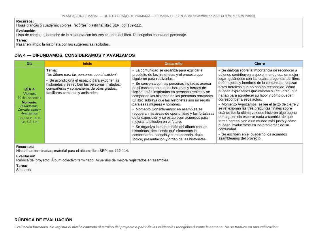 Planeación Primer Trimestre para 5° de Primaria | Nuevo Modelo Educativo | Ciclo Escolar 2026 - 2027 - Imagen 12