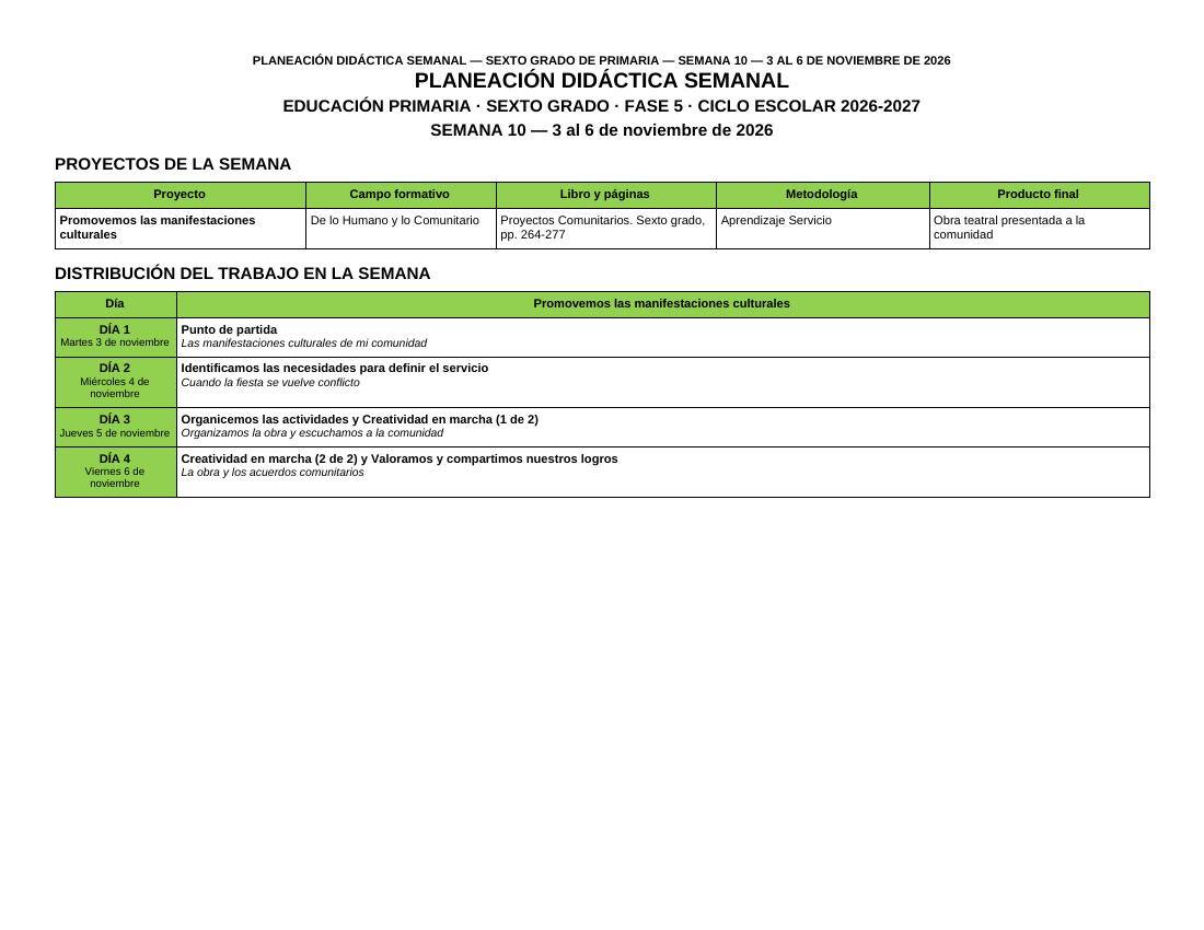 Planeación Primer Trimestre para 6° de Primaria | Nuevo Modelo Educativo | Ciclo Escolar 2026 - 2027 - Imagen 3