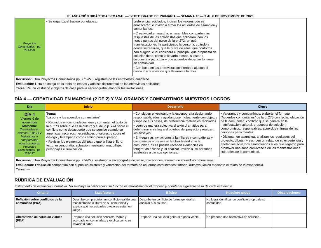 Planeación Primer Trimestre para 6° de Primaria | Nuevo Modelo Educativo | Ciclo Escolar 2026 - 2027 - Imagen 6