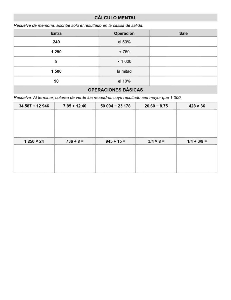 Ejemplo Examen 5° Primaria Trimestre I - página 6