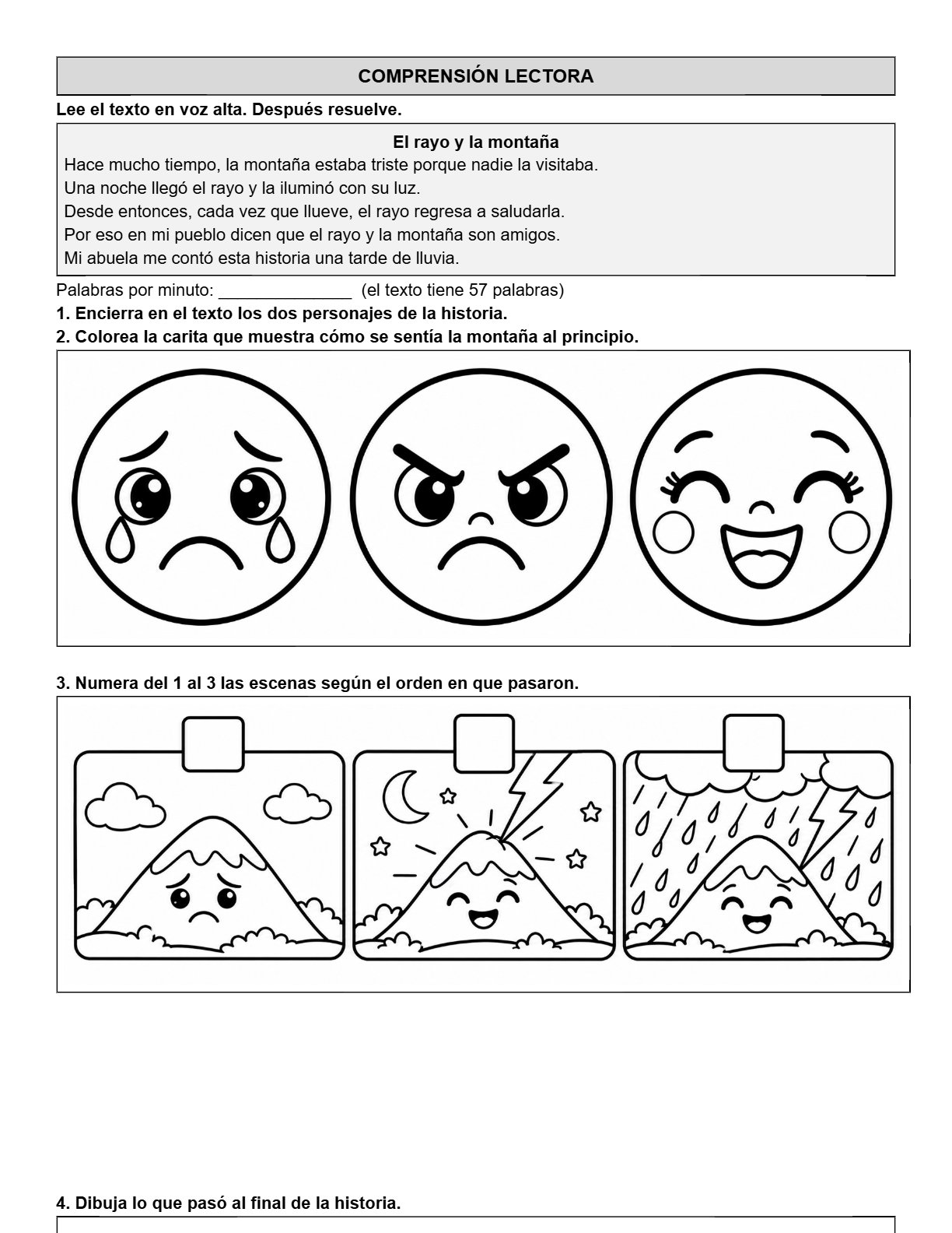 Ejemplo Examen 2° Primaria Trimestre I - página 1