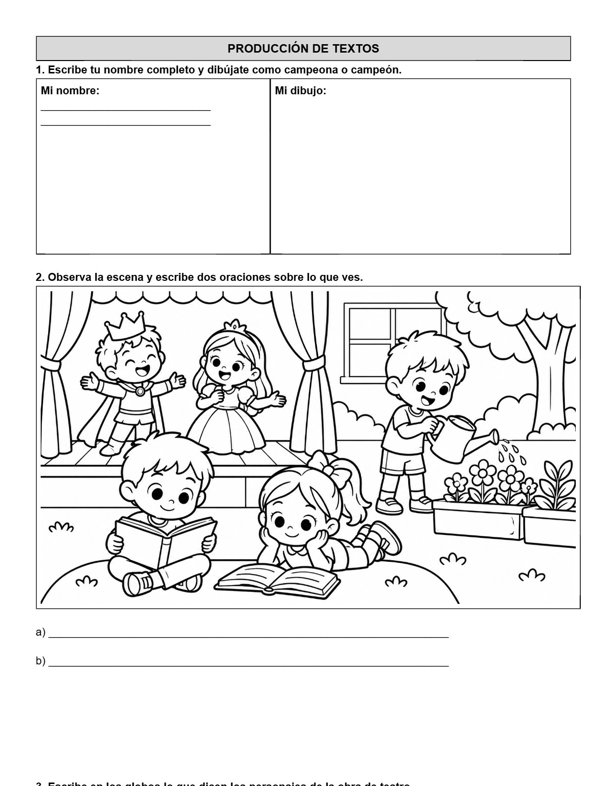 Ejemplo Examen 2° Primaria Trimestre I - página 2