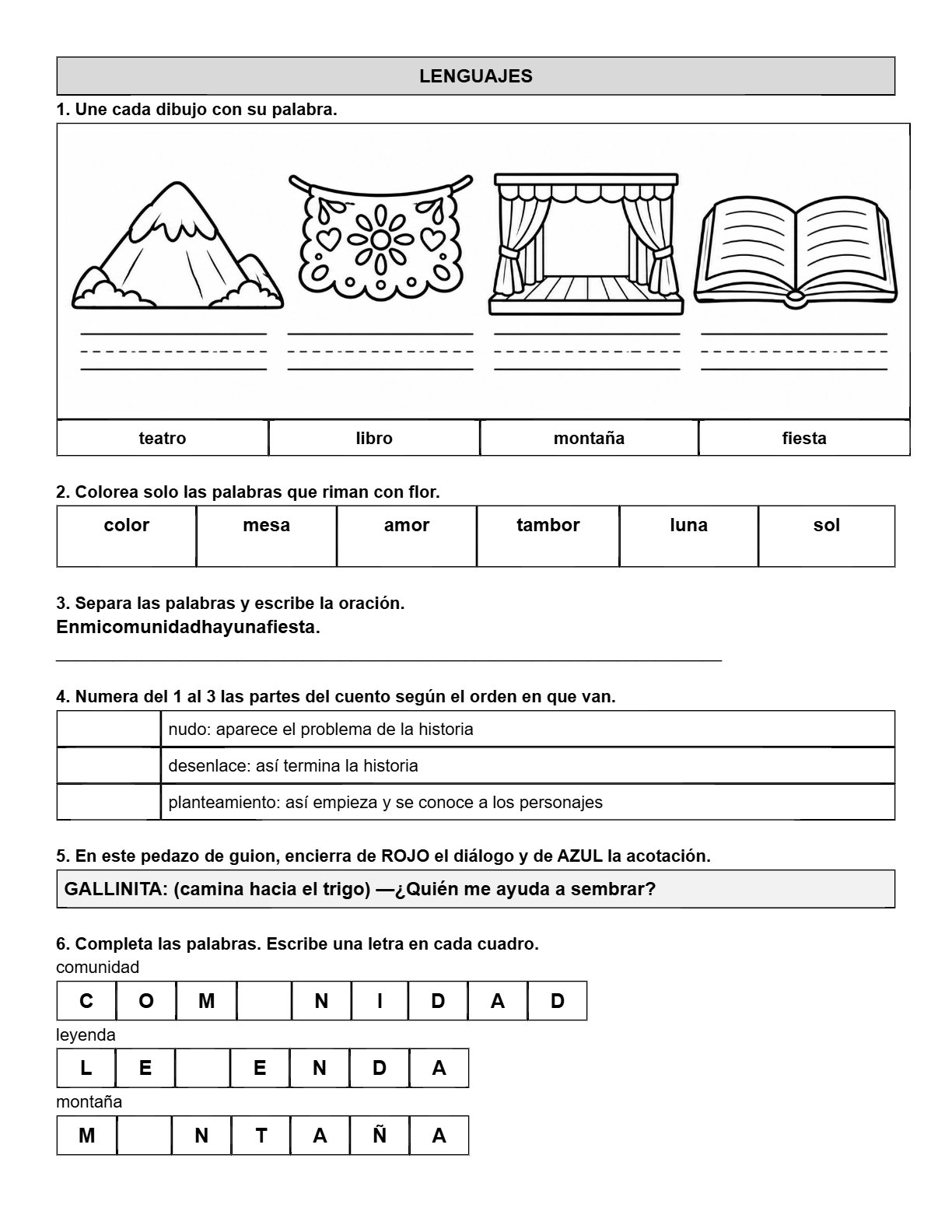 Ejemplo Examen 2° Primaria Trimestre I - página 3