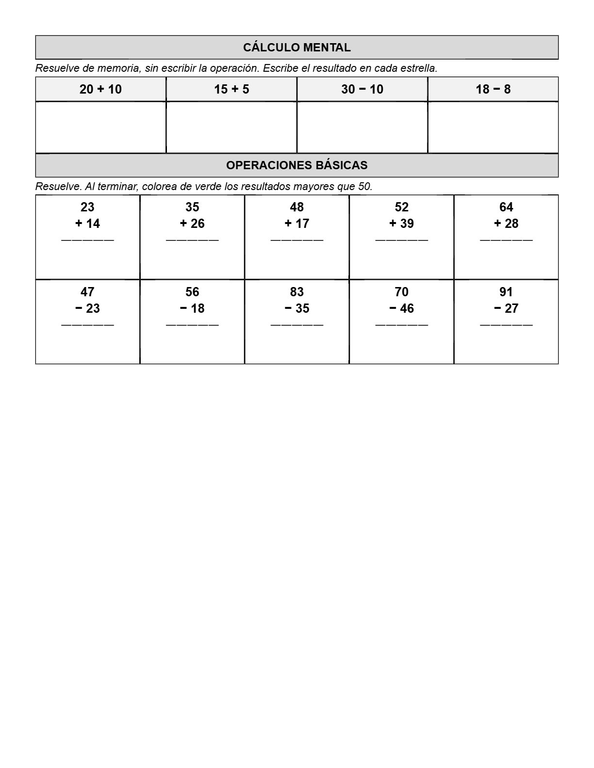 Ejemplo Examen 2° Primaria Trimestre I - página 7