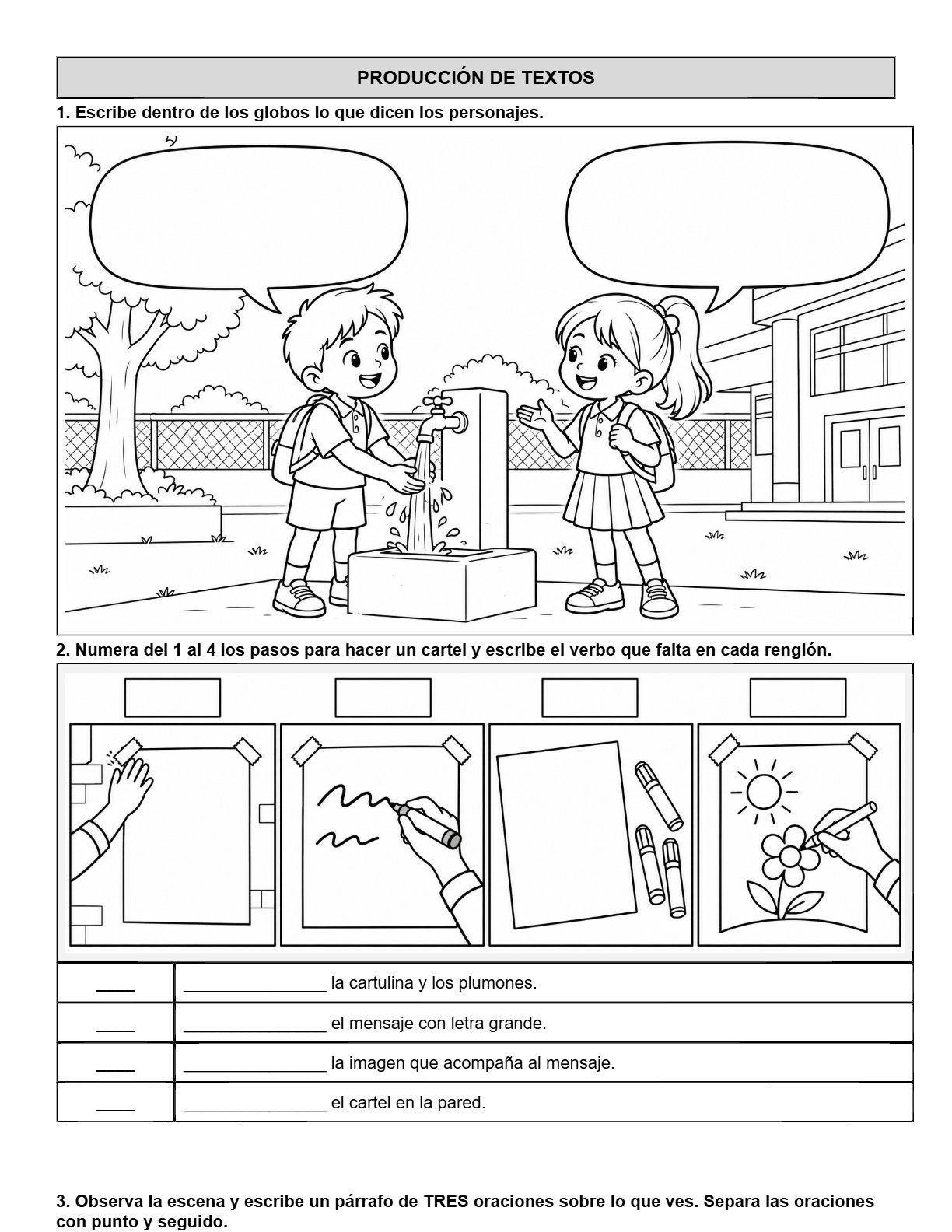 Ejemplo Examen 3° Primaria Trimestre I - página 2