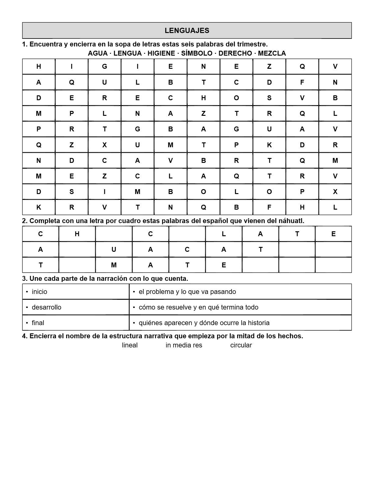 Ejemplo Examen 3° Primaria Trimestre I - página 3