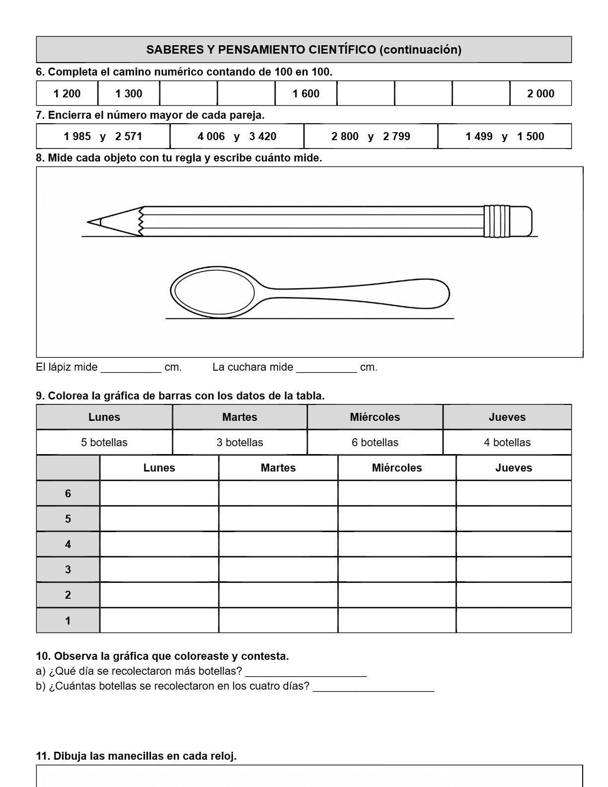 Ejemplo Examen 3° Primaria Trimestre I - página 6
