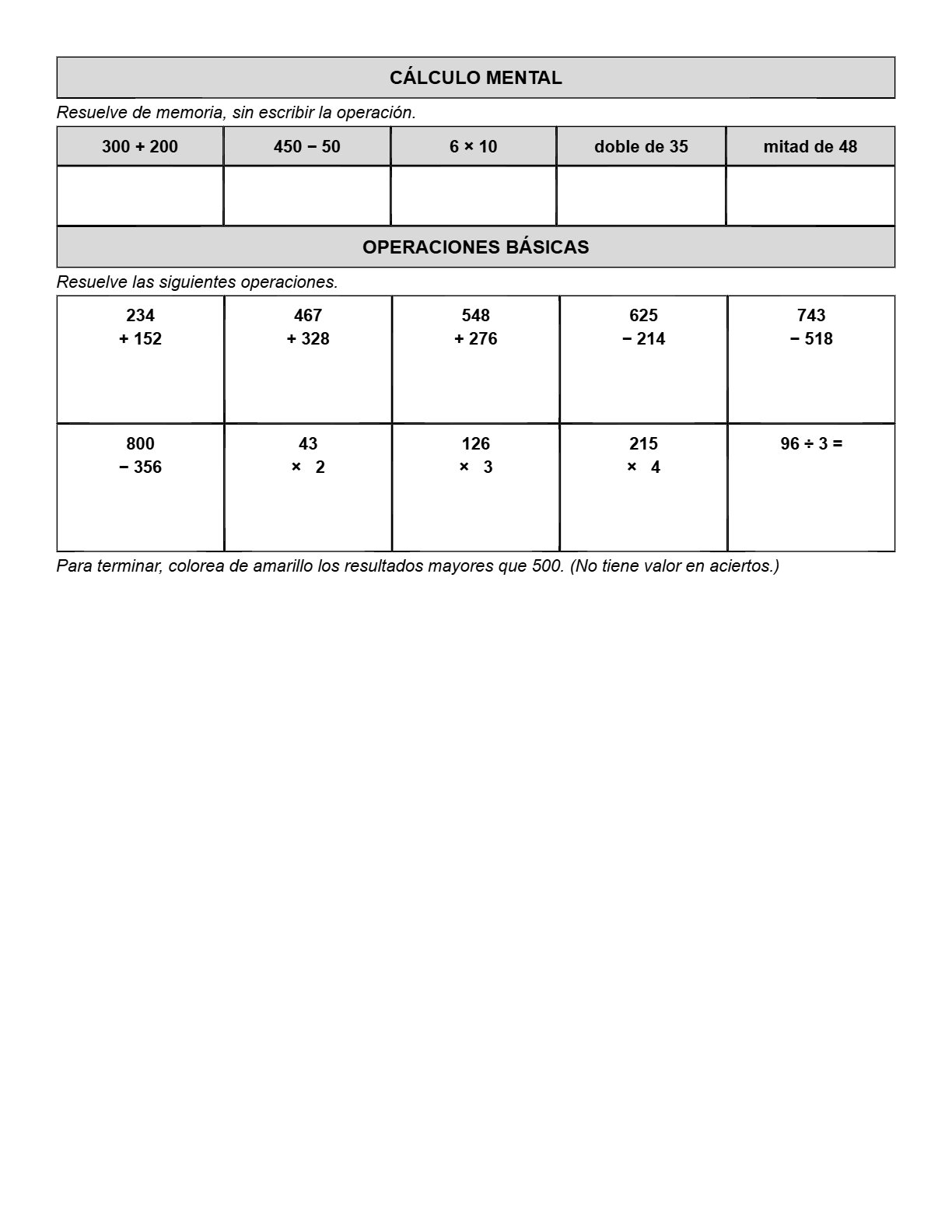 Ejemplo Examen 3° Primaria Trimestre I - página 7